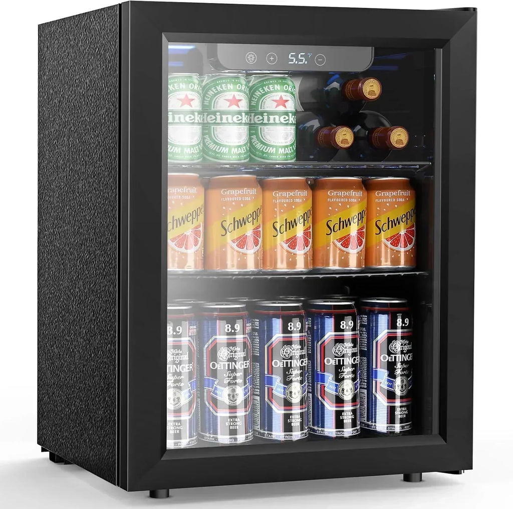 Mini Fridge 130 Can Beverage Refrigerator Cooler Drink Fridge Adjustable Temperature Control