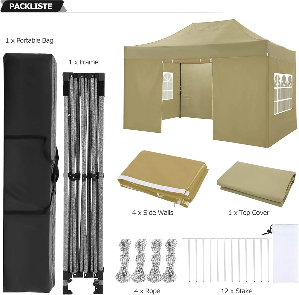 COBIZI 10x20 Heavy Duty Pop up Canopy Tent 6 sidewalls Commercial Canopy Wedding Party Tents
