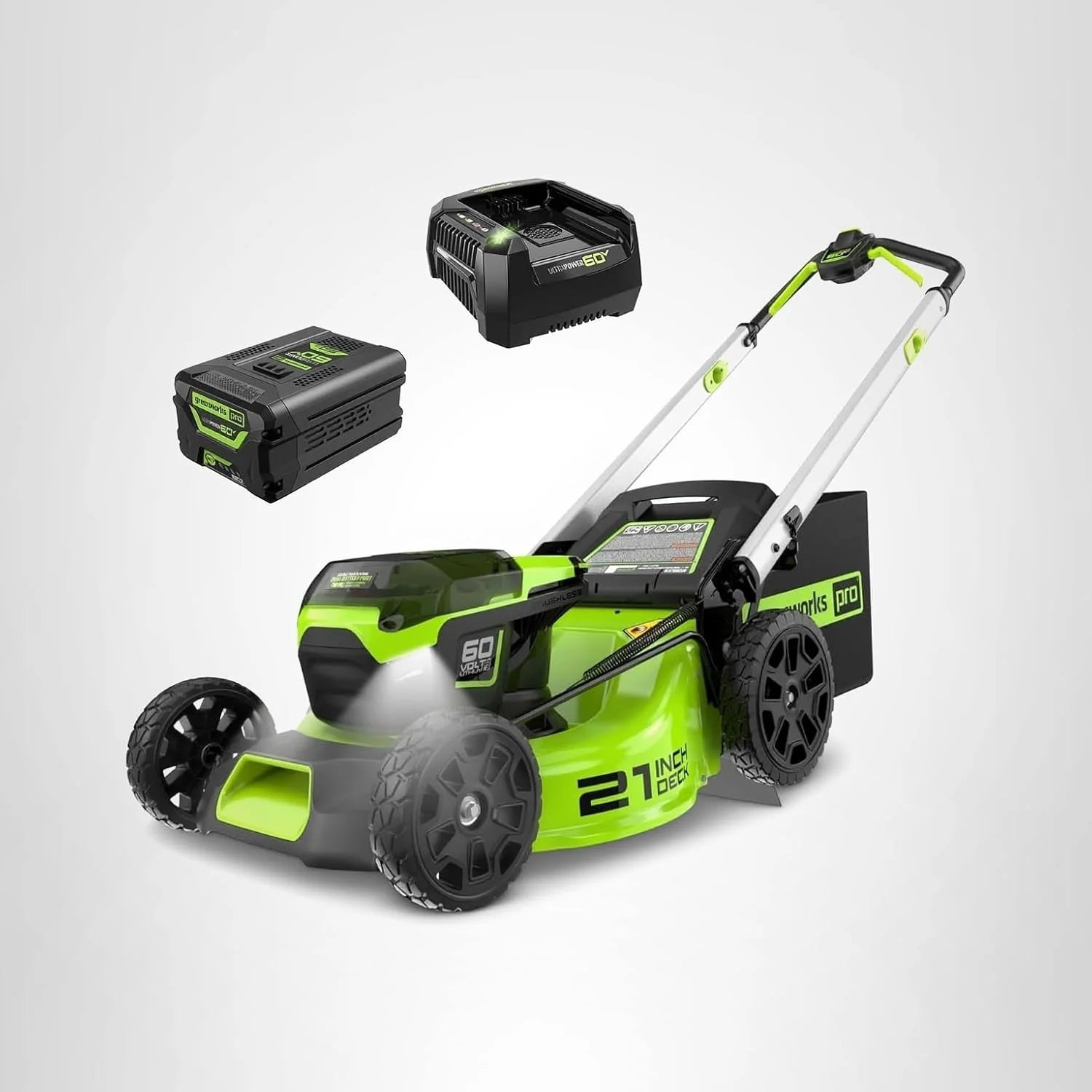 Greenworks 60V 17 Brushless Cordless Push Lawn Mower 2-in-1 Mulching/Bagging 4.0Ah Battery