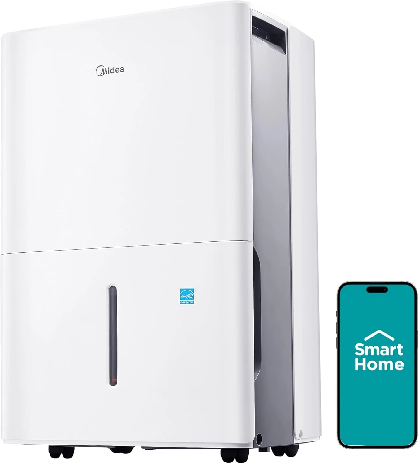 4,500 Sq. Ft.Dehumidifier for Basement, Energy Star Certified, With Reusable Air Filter 50 Pint - Ideal For Basements, Large & Medium Sized Rooms, And Bathrooms (White)