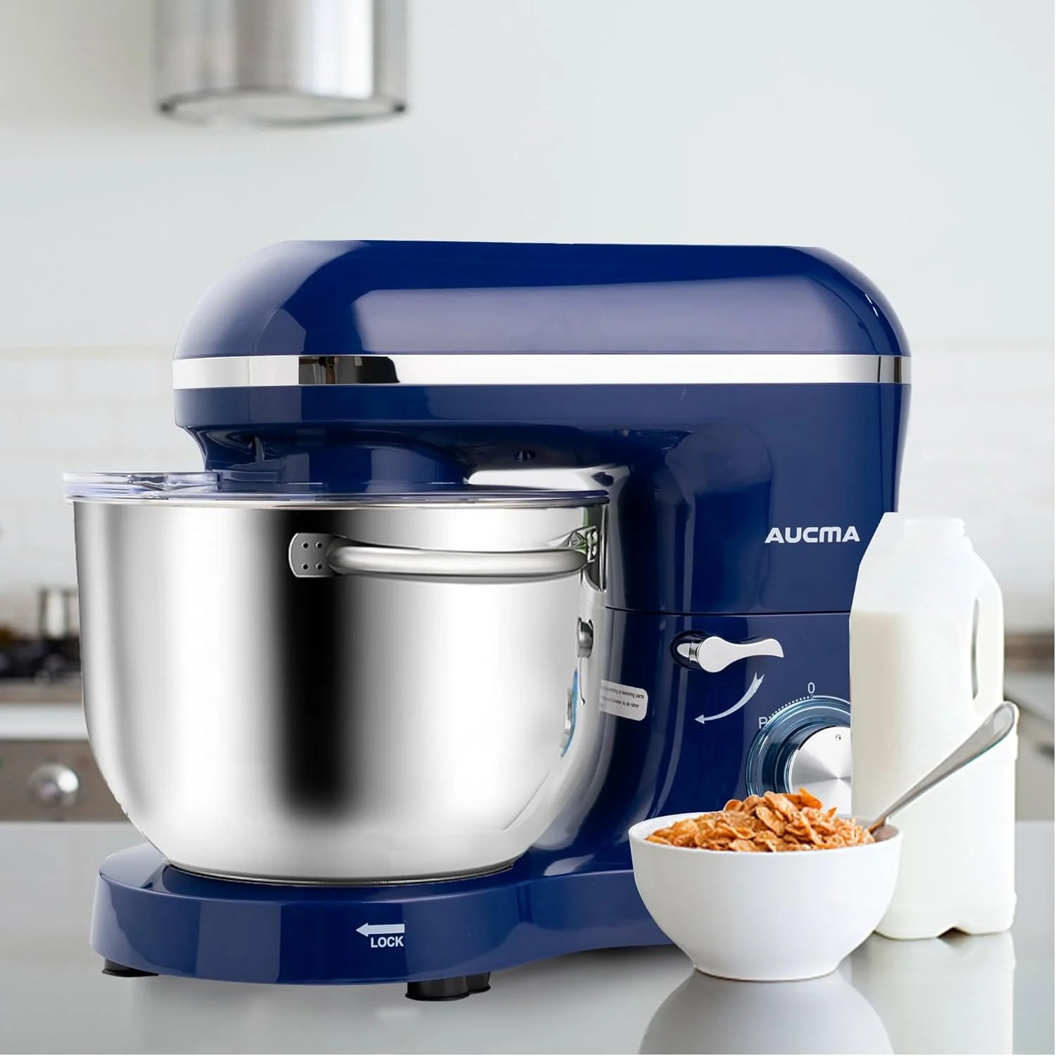 Aucma Stand Mixer,6.5-QT 660W 6-Speed Tilt-Head Food Mixer, Kitchen Electric Mixer with Dough Hook