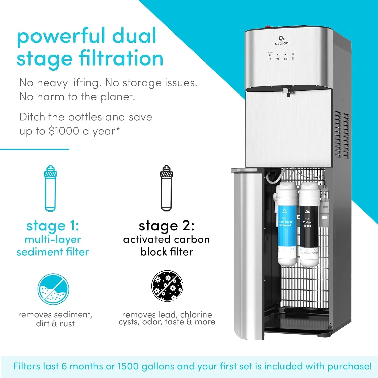 Avalon Self Cleaning Bottleless Water Cooler Water Dispenser 3 Temperature Settings