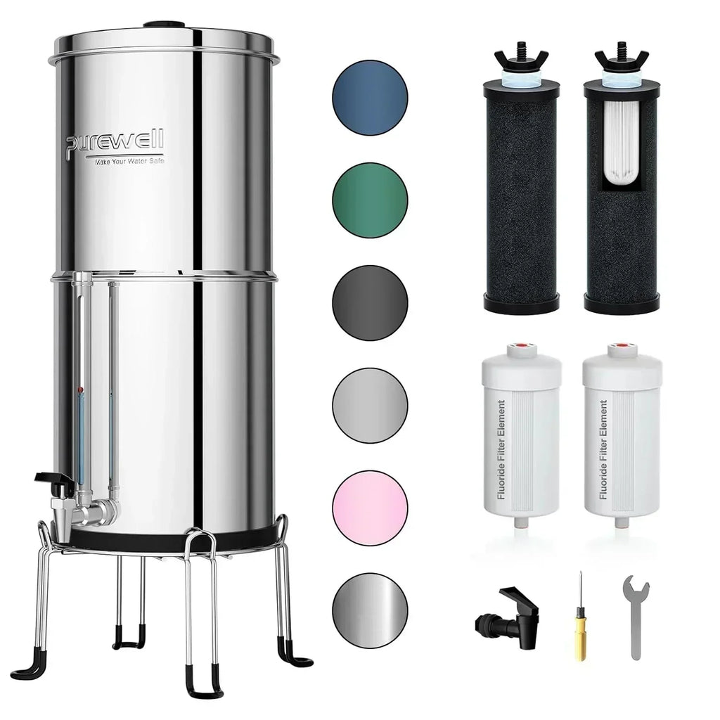 Purewell three-stage 0.01��m ultrafiltration gravity water filtration system 304