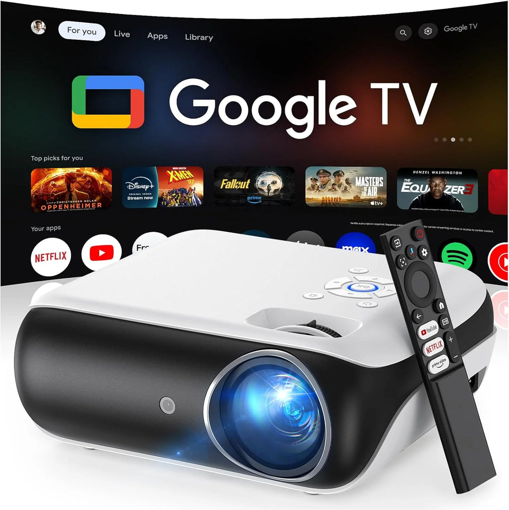 HAPPRUN Native 1080P Bluetooth Mini Projector, Full HD Portable Outdoor Movie Projector