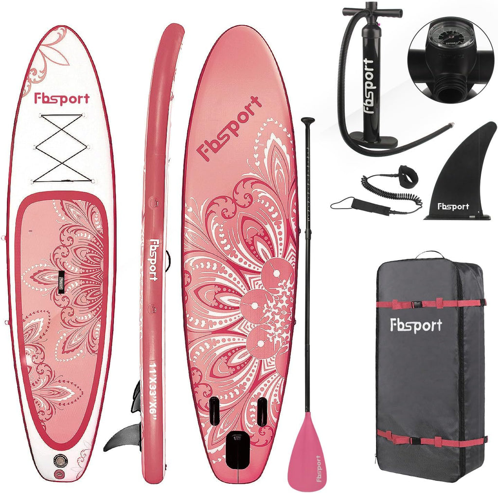 FBSPORT 11' Premium Stand Up Paddle Board Yoga Board with Durable SUP Accessories Carry Bag