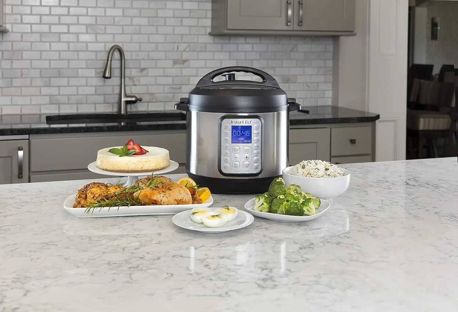 9-in-1 Multicooker, Pressure Cooker, Slow Cook, Rice Maker, Steamer, Sauté, Yogurt, Warmer & Sterilizer, Includes App With Over 800 Recipes, Stainless Steel, 6 Quarts