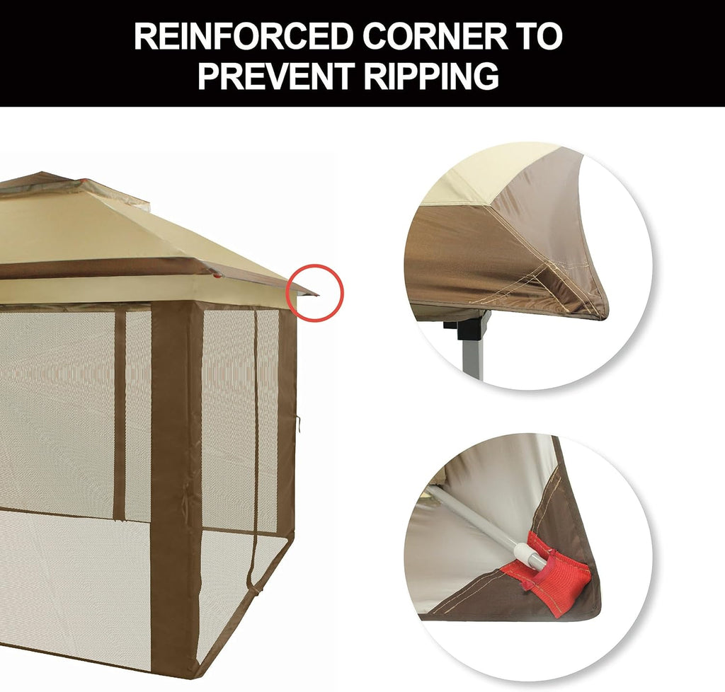 CROWN SHADES 13x13 Pop Up Gazebo, Canopy Tent, Gazebos on Clearance - Outdoor Gazebo for Backyard & Patio Furniture - Carpa Pop Up Tent with Wheeled STO-N-Go Cover Bag (White)