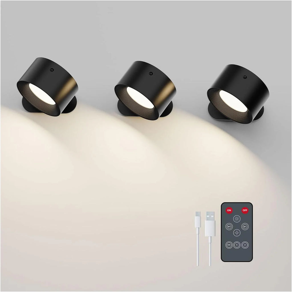 LED Wall Sconce Rechargeable Battery Operated with USB and Adjustable Color Temperatures
